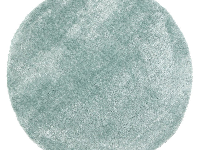 Puffy Soft Shag Round Rug Teal