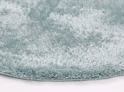 Puffy Soft Shag Round Rug Teal