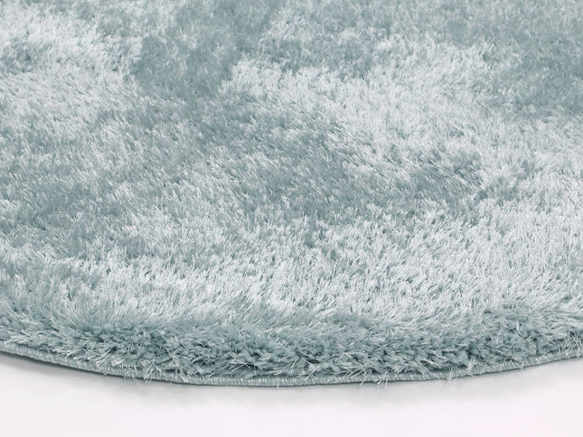 Puffy Soft Shag Round Rug Teal