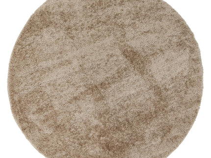 Puffy Soft Shag Round Rug Beige