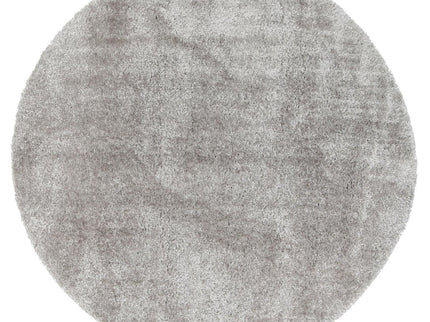 Puffy Soft Shag Round Rug Grey