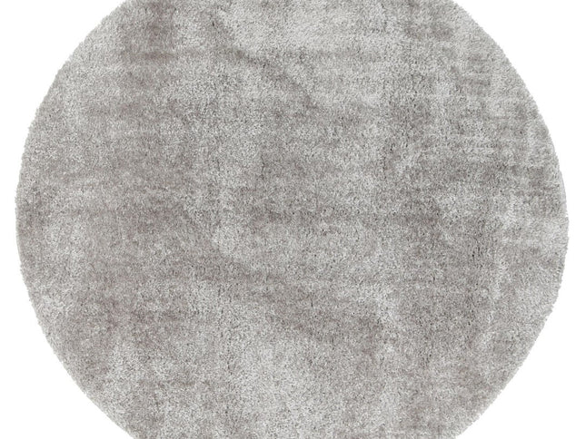 Puffy Soft Shag Round Rug Grey