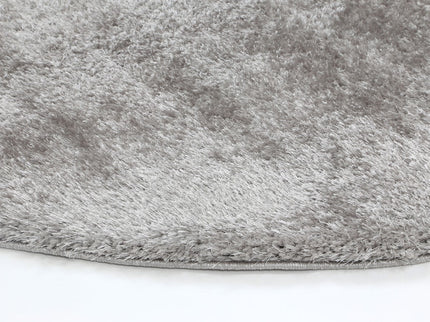 Puffy Soft Shag Round Rug Grey