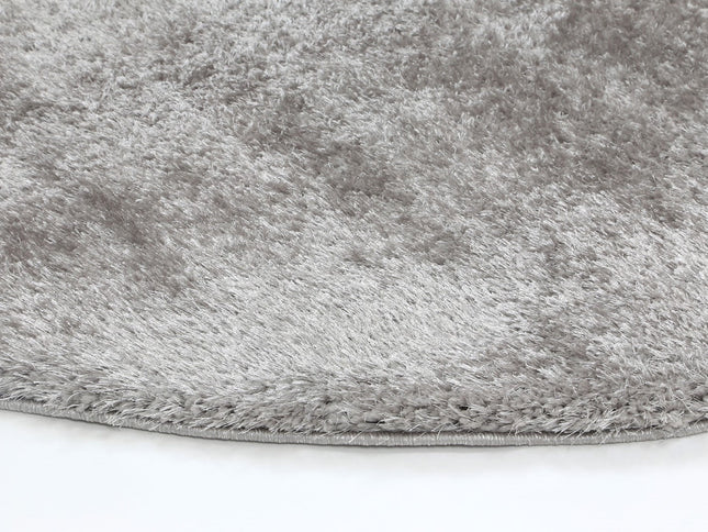 Puffy Soft Shag Round Rug Grey