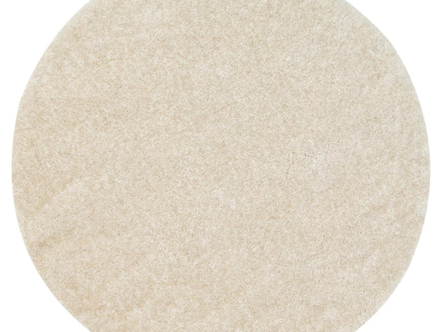 Puffy Soft Shag Round Rug Ivory