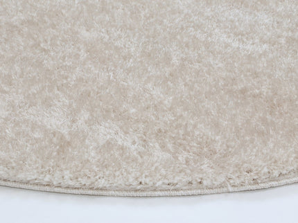 Puffy Soft Shag Round Rug Ivory