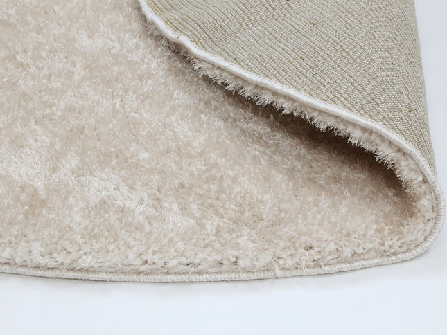 Puffy Soft Shag Round Rug Ivory