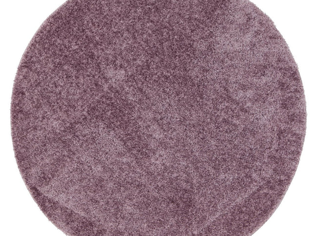 Puffy Soft Shag Round Rug Lilac