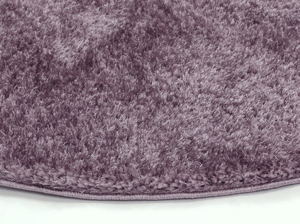 Puffy Soft Shag Round Rug Lilac