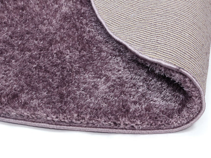 Puffy Soft Shag Round Rug Lilac