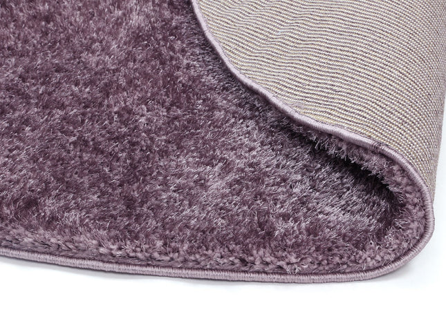 Puffy Soft Shag Round Rug Lilac