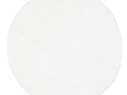 Puffy Soft Shag Round Rug White