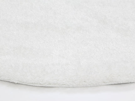 Puffy Soft Shag Round Rug White