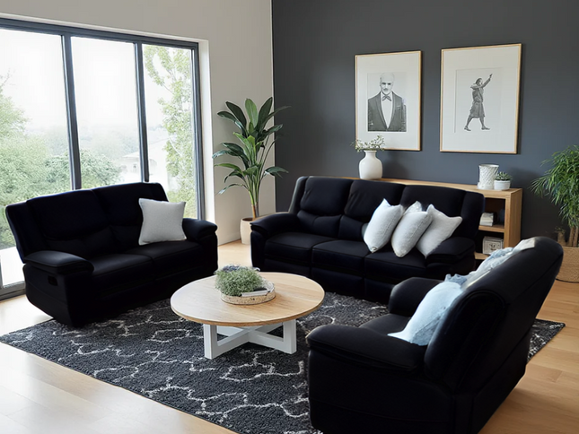 Park Lane 3+2+1 Manual Recliner - Onyx