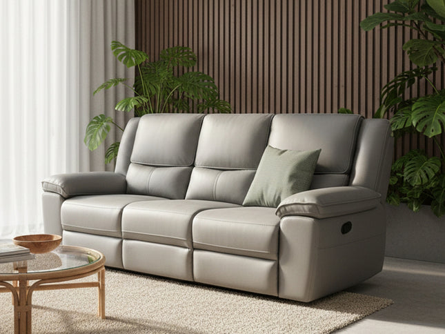 Park Lane 3 Seater Manual Recliner - Grey
