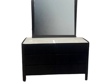 Lisbon 5 Pce Queen Dresser Mirror Suite - Black
