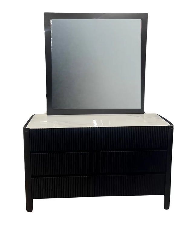 Lisbon 5 Pce Queen Dresser Mirror Suite - Black