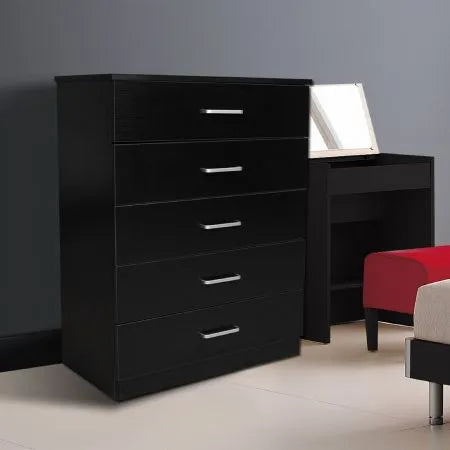 Redfern 5 Drawer Chest - Black