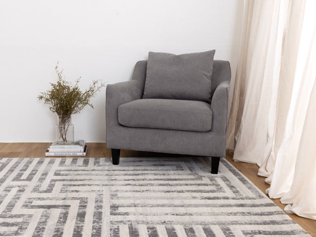 Ruby Maze Grey Rug
