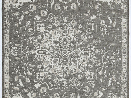 Rustic Medallion Ash Transitional Rug