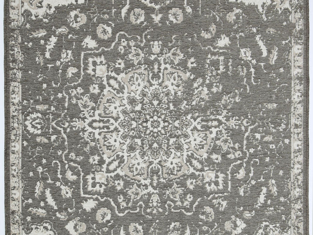 Rustic Medallion Ash Transitional Rug