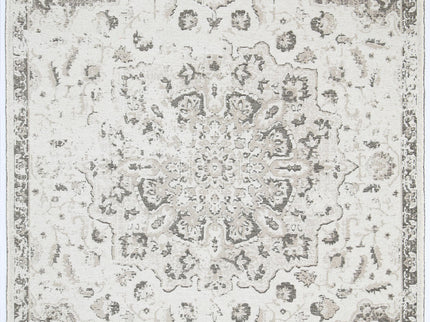 Rustic Medallion Ash Transitional Rug