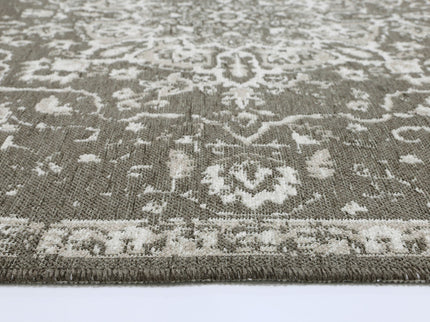 Rustic Medallion Ash Transitional Rug