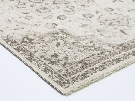 Rustic Medallion Ash Transitional Rug