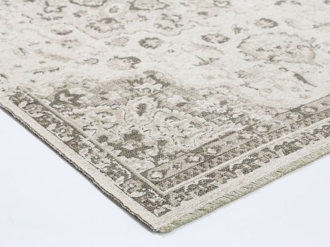 Rustic Medallion Ash Transitional Rug
