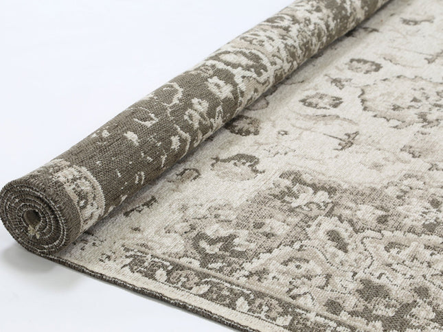 Rustic Medallion Ash Transitional Rug