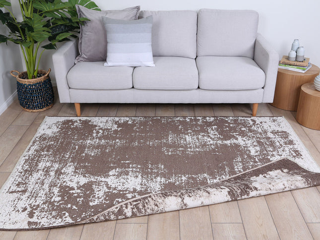 Rustic Faded Beige Abstract Rug