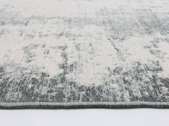 Rustic Faded Grey Abstract Rug