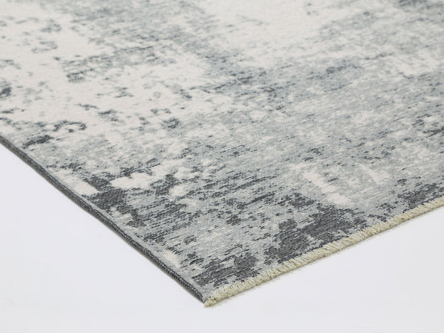 Rustic Faded Grey Abstract Rug