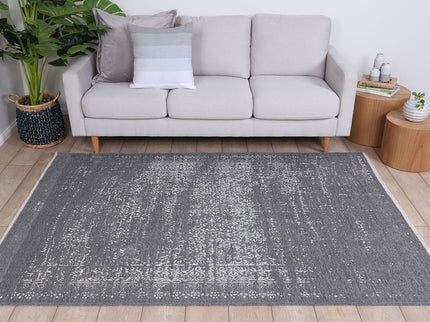 Rustic Homestead Grey & Ivory Contemporary Rug