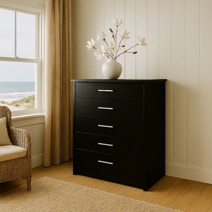 Redfern 5 Drawer Chest - Black