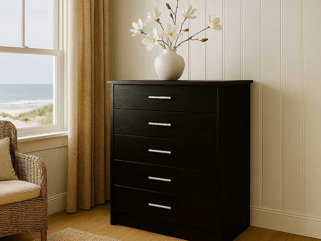 Redfern 5 Drawer Chest - Black
