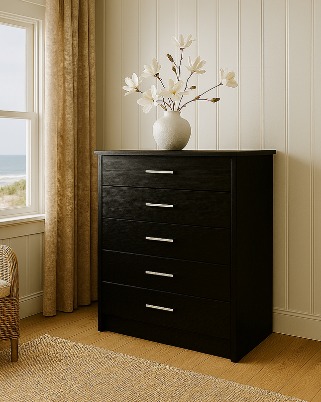 Redfern 5 Drawer Chest - Black