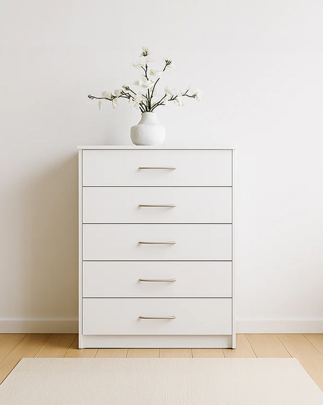 Redfern 5 Drawer Chest - White