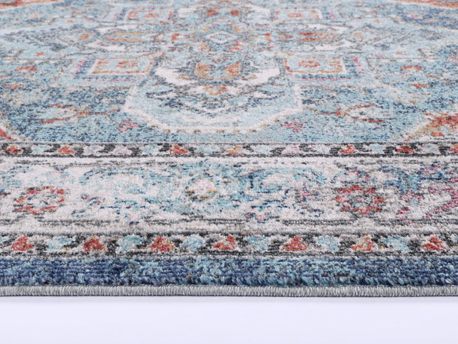 Salsa Maykel Blue & Terracotta Transitional Rug