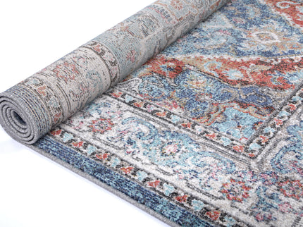 Salsa Maykel Blue & Terracotta Transitional Rug