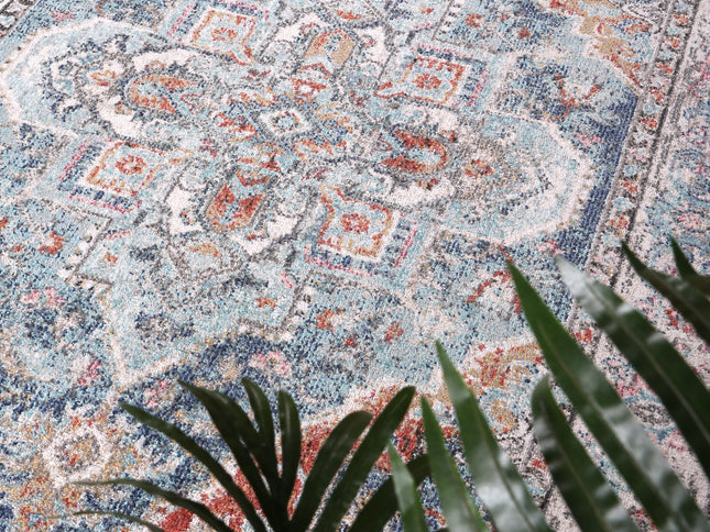Salsa Maykel Blue & Terracotta Transitional Rug