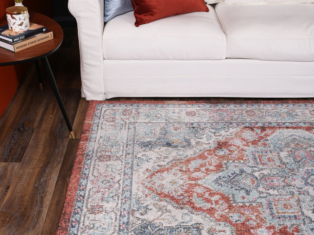Salsa Seo Terracotta & Ivory Transitional Rug