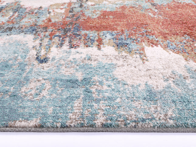 Salsa Jorge Blue & Terracotta Abstract Rug