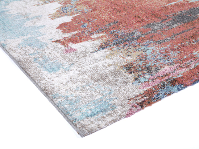 Salsa Jorge Blue & Terracotta Abstract Rug