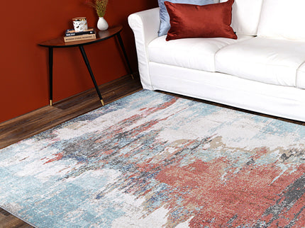 Salsa Jorge Blue & Terracotta Abstract Rug