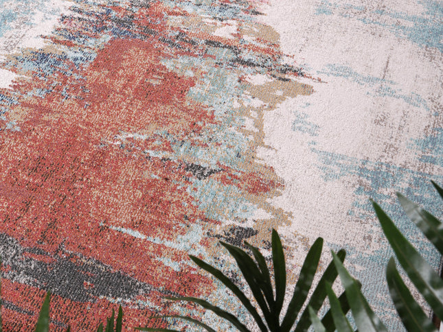Salsa Jorge Blue & Terracotta Abstract Rug