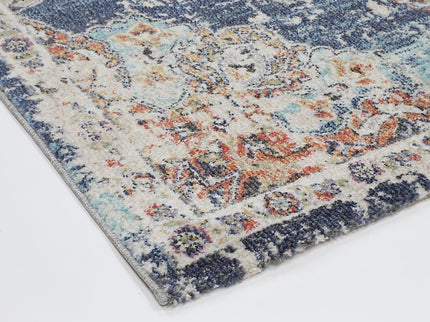 Salsa Hollow Medalion Transitional Navy & Multi Rug