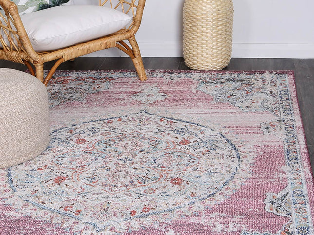 Salsa Hollow Medalion Transitional Blush Rug