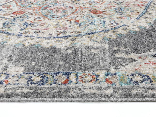 Salsa Hollow Medalion Transitional Grey Rug