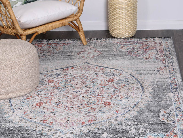 Salsa Hollow Medalion Transitional Grey Rug